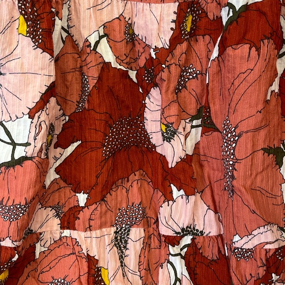 LOFT Floral Poppy Tiered Mini Dress - Picture 4 of 8